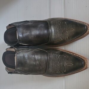 Freebird By Steven Wentworth Slip On Heel Women's 7 Olive Green Western Leather